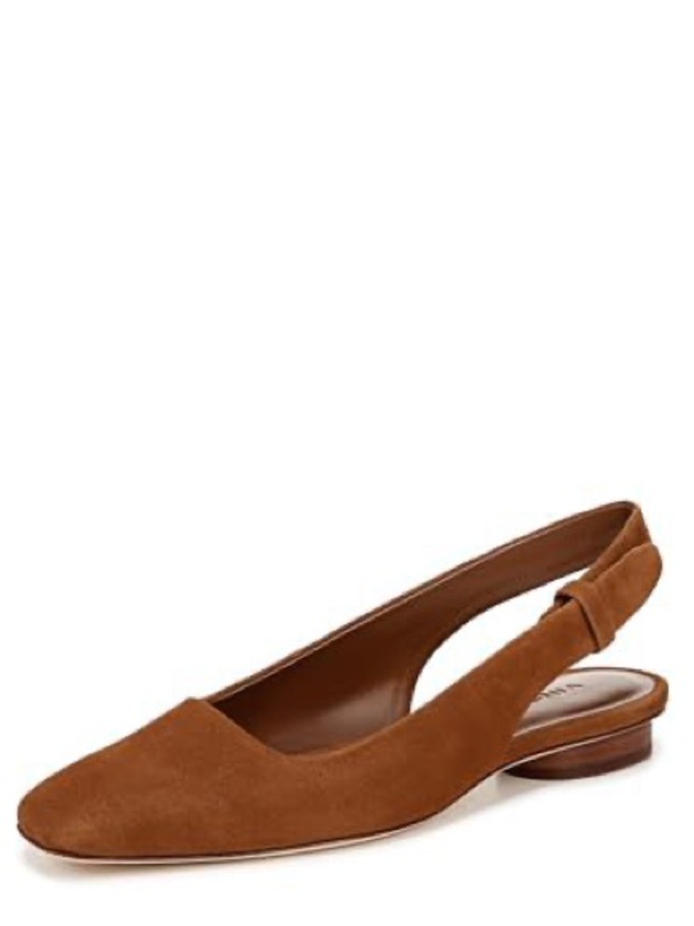 Vince Womens Vida Slingback Flat Coastal in Dark Caramel